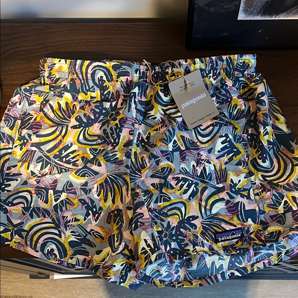 Patagonia Women's Leaf Print Athletic Shorts - Multicolor